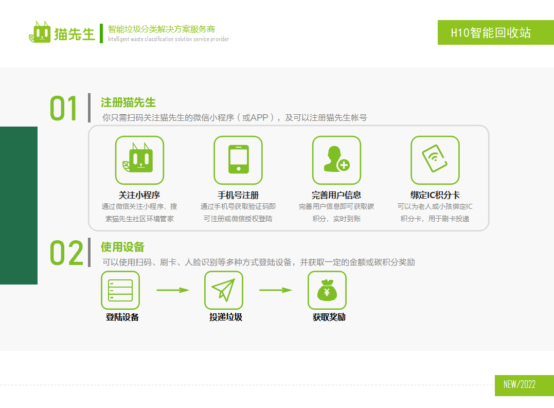 猫先生智能再生资源回收站，废旧物资回收站，智能再生资源回收箱使用流程，社区垃圾分类站生产厂家